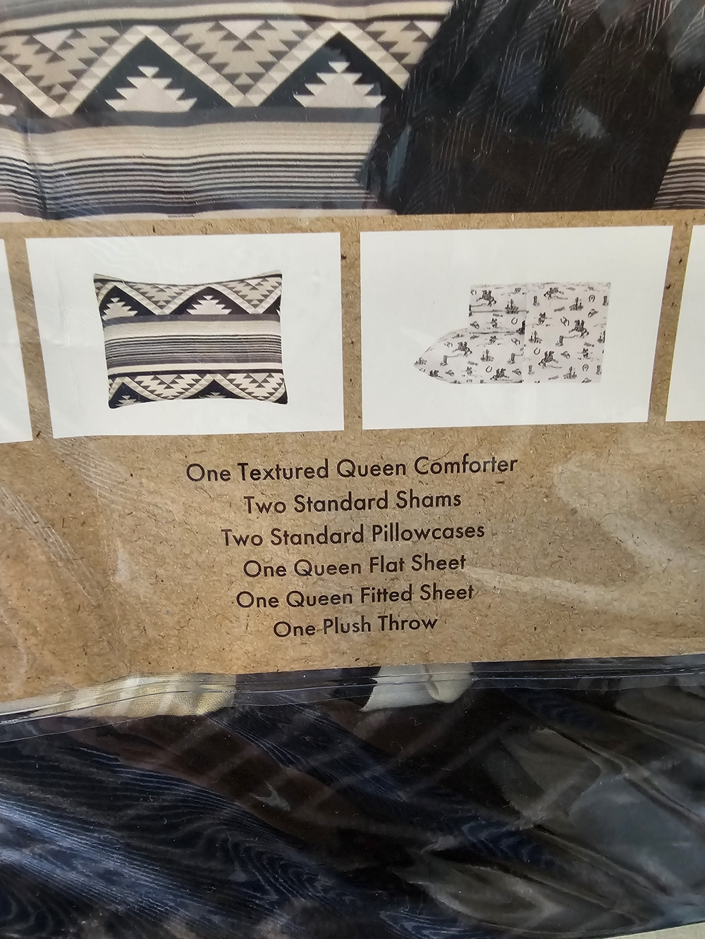 Wrangler 8-Piece Textured Comforter Set - Black & White Tribal - Picture 5 of 8